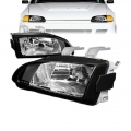 Μπροστινά Φανάρια Set Για Honda Civic 91-95 2D/3D Μαύρα Clear H4 Manual Depo - Headlights - Xenon - Bulbs